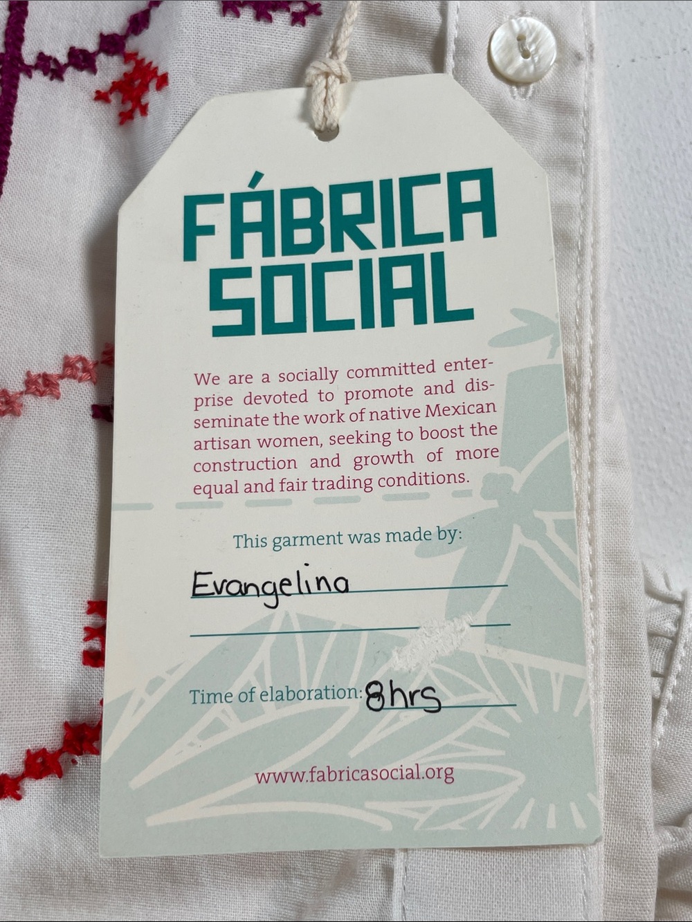 Fabrica Social - White Swim Coverup Hand Stitched Embroidery - Size 7 - S/M - Picture 11 of 13